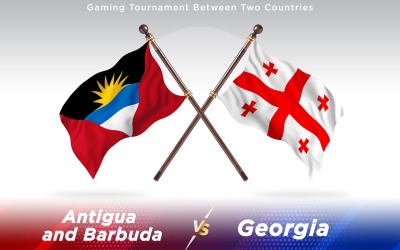 Antigua versus Georgia Two Countries Flags - Illustration