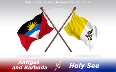 Antigua versus Holy See Two Countries Flags - Illustration