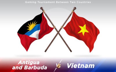 Antigua Contro Il Vietnam Due Bandiere Di Paesi - Illustrazione