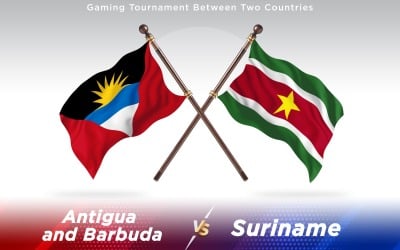 Antigua Contro Suriname Due Bandiere Di Paesi - Illustrazione