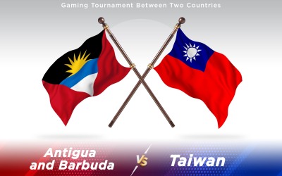 Antigua Contro Taiwan Due Bandiere Di Paesi - Illustrazione