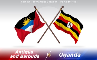 Antigua Contro Uganda Due Bandiere Di Paesi - Illustrazione