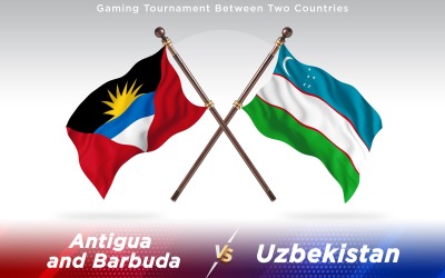 Antigua kontra Uzbekistan två länder flaggor - Illustration