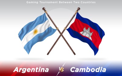 Argentina Contro Cambogia Due Bandiere Di Paesi - Illustrazione