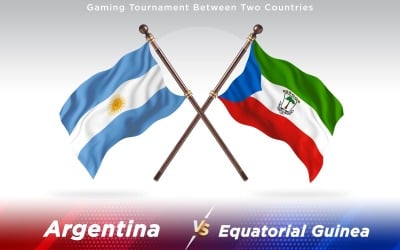 Argentina Contro Guinea Equatoriale Due Bandiere Di Paesi - Illustrazione