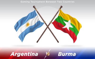 Argentina kontra Burma två länder flaggor - Illustration