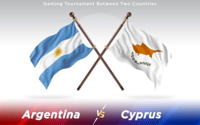 Argentina kontra Cyperns två länder flaggor - Illustration