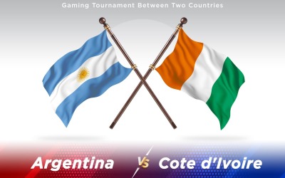 Argentina kontra Elfenbenskustens två länder flaggor - Illustration