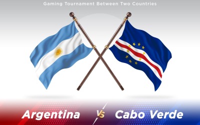 Argentyna kontra Cabo Verde Flagi dwóch krajów - ilustracja