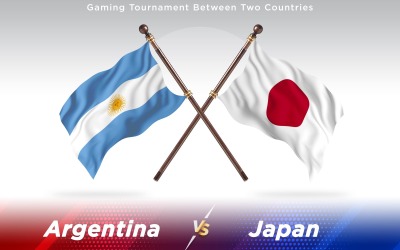 Argentina Contro Il Giappone Due Bandiere Di Paesi - Illustrazione