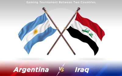 Argentina Contro Iraq Bandiere Di Due Paesi - Illustrazione