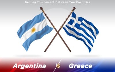 Argentina kontra Greklands två länder flaggor - Illustration