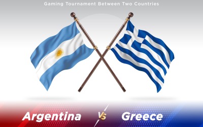 Argentinien gegen Griechenland Flaggen zweier Länder - Illustration