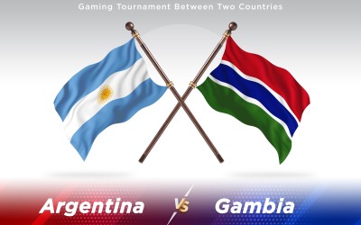 Arjantin ve Gambiya İki Ülkenin Bayrakları - İllüstrasyon