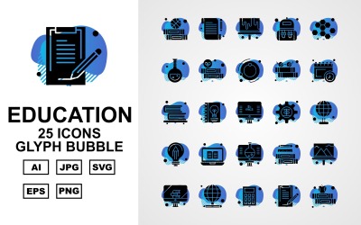 25高级教育标志符号气泡Iconset