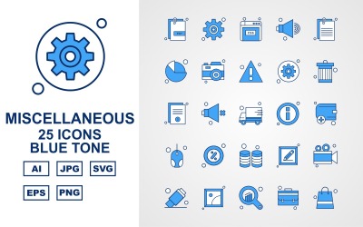 25 Premium Miscellaneous Blue Tone Iconset