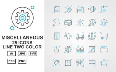 25 Premium Miscellaneous Line Two Color Iconset