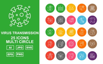 25 Premium virusoverdracht Multi Circle Iconset