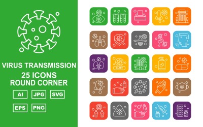 25 Premium virusoverdracht Round Corner Iconset