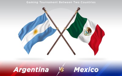 Argentina Contro Il Messico Due Bandiere Di Paesi - Illustrazione