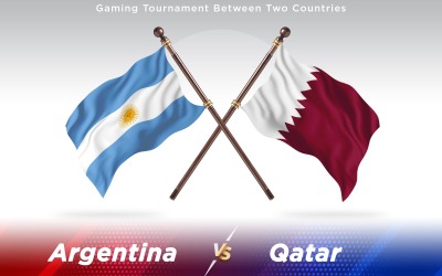 Argentina Contro Il Qatar Due Bandiere Di Paesi - Illustrazione