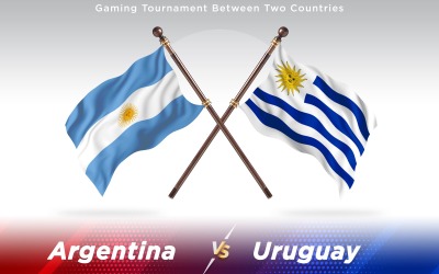Argentina Contro Uruguay Due Paesi Bandiere - Illustrazione
