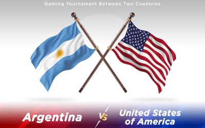 Argentina kontra Amerikas förenta stater två länder flaggor - Illustration
