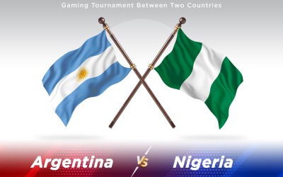 Argentina kontra Nigeria två länder flaggor - Illustration