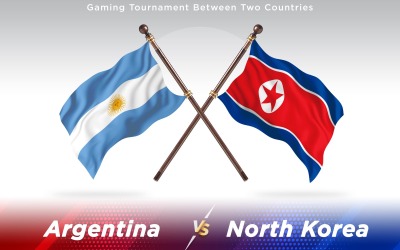 Argentina kontra Nordkorea två länder flaggor - Illustration