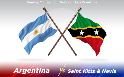 Argentina kontra Saint Kitts &amp;amp; Nevis två länder flaggor - Illustration