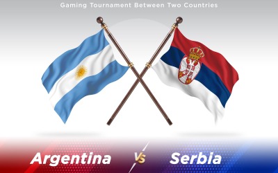 Argentina kontra Serbien två länder flaggor - Illustration