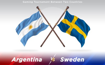 Argentina kontra Sverige två länder flaggor - Illustration
