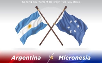 Argentina versus Micronesia Two Countries Flags - Illustration