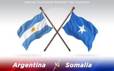 Argentina versus Somalia Two Countries Flags - Illustration