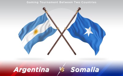 Argentina versus Somalia Two Countries Flags - Illustration