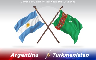 Argentina versus Turkmenistan Two Countries Flags - Illustration