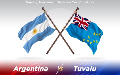 Argentina versus Tuvalu Two Countries Flags - Illustration