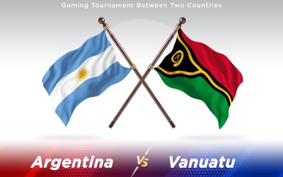 Argentina versus Vanuatu Two Countries Flags - Illustration
