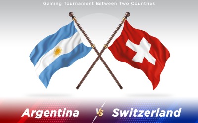 Argentinien gegen die Schweiz Flaggen zweier Länder - Illustration