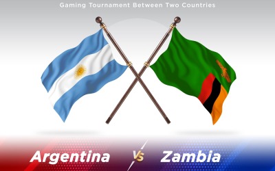 Argentinien gegen Sambia Zwei Länder Flaggen - Illustration