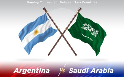 Argentinien gegen Saudi-Arabien Flaggen zweier Länder - Illustration