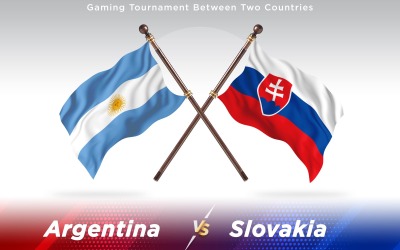 Argentinien gegen Slowakei Zwei Länder Flaggen - Illustration