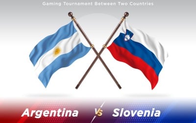 Argentinien gegen Slowenien Zwei Länder Flaggen - Illustration