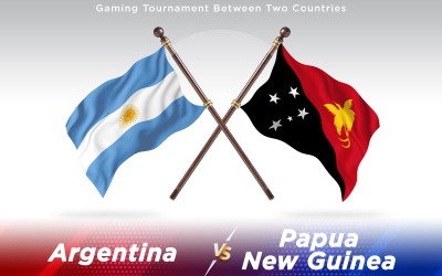 Argentyna kontra Papua-Nowa Gwinea Flagi dwóch krajów - ilustracja