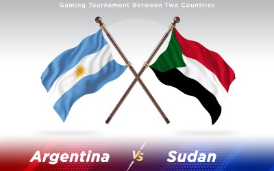 Argentyna kontra Sudan Flagi dwóch krajów - ilustracja