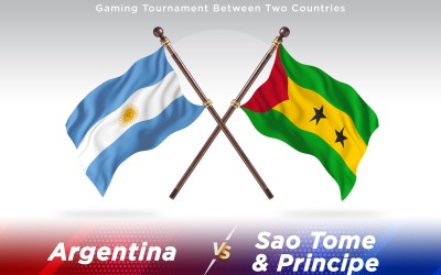 Arjantin, Sao Tome ve Principe İki Ülkenin Bayraklarına Karşı - İllüstrasyon