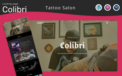 Colibri - Thème WordPress Elementor de la page de destination du salon de tatouage