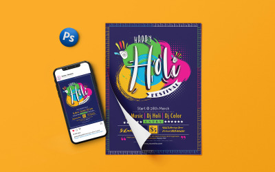Holi Festival Flyer - Vorlage für Corporate Identity