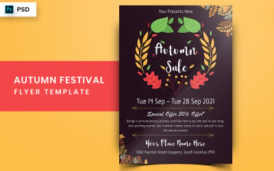 Pim - Conception de flyer du festival d&amp;#39;automne - Modèle d&amp;#39;identité d&amp;#39;entreprise