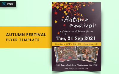 Pual - Autumn Festival Flyer Design - Modello di identità aziendale